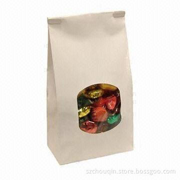 Gusset Paper Food Packaging Bag for Candies, Biscuits, Snacks, Fruits, Food